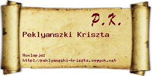 Peklyanszki Kriszta névjegykártya
